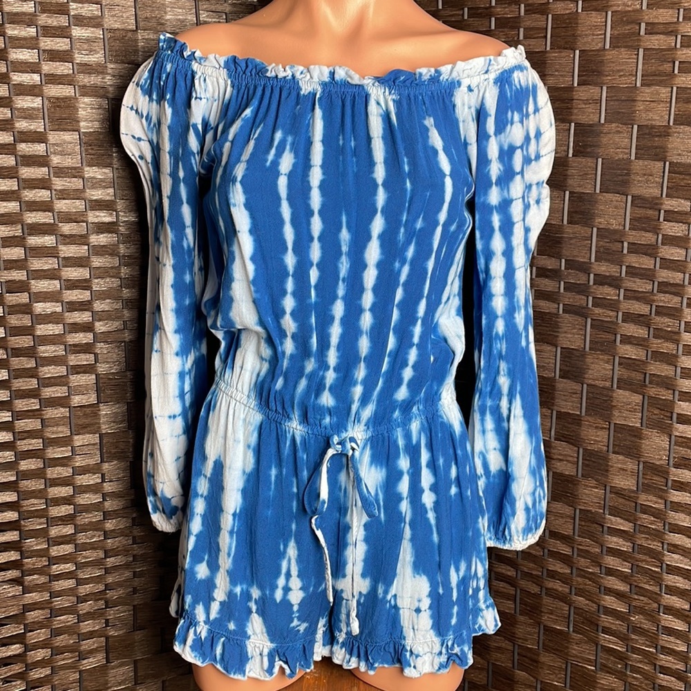 Tie Dye Blue Romper